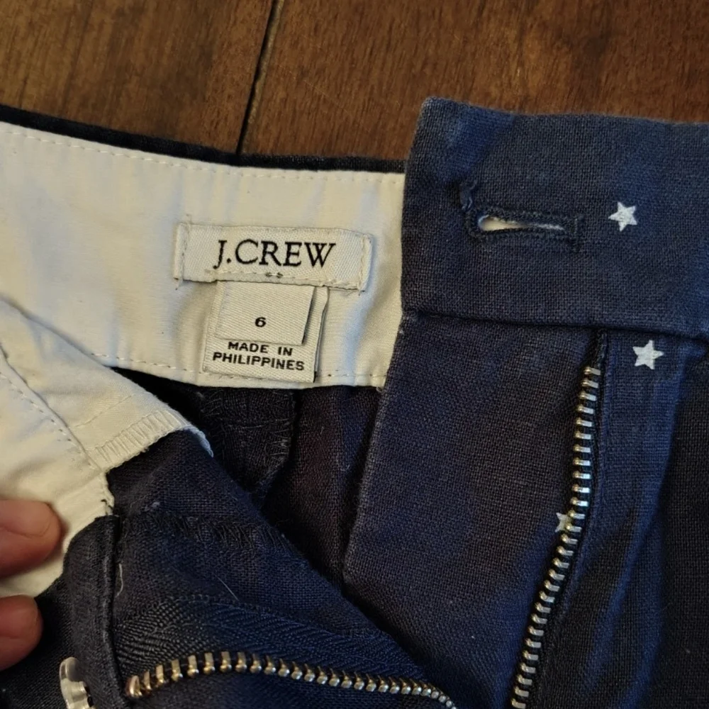 J. Crew Dark Blue Scalloped‎ Hem Shorts